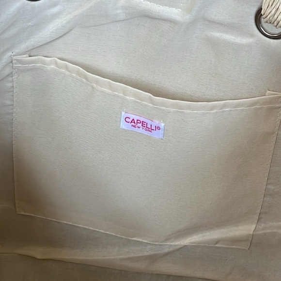 Brand New Capelli Straw Shoulder Bag Sequined Pink Heart Tote Snap Close Natural - Picture 12 of 14